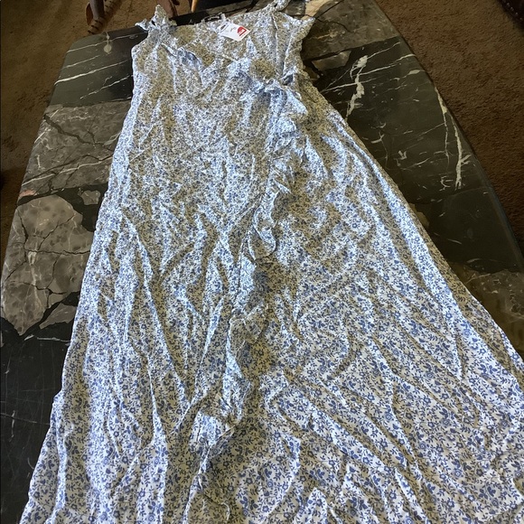 New with defect madewell ruffled wrap maxi dress size 8 - Picture 4 of 10